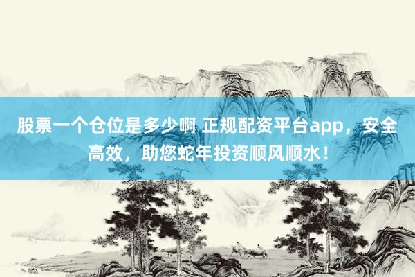 股票一个仓位是多少啊 正规配资平台app，安全高效，助您蛇年投资顺风顺水！