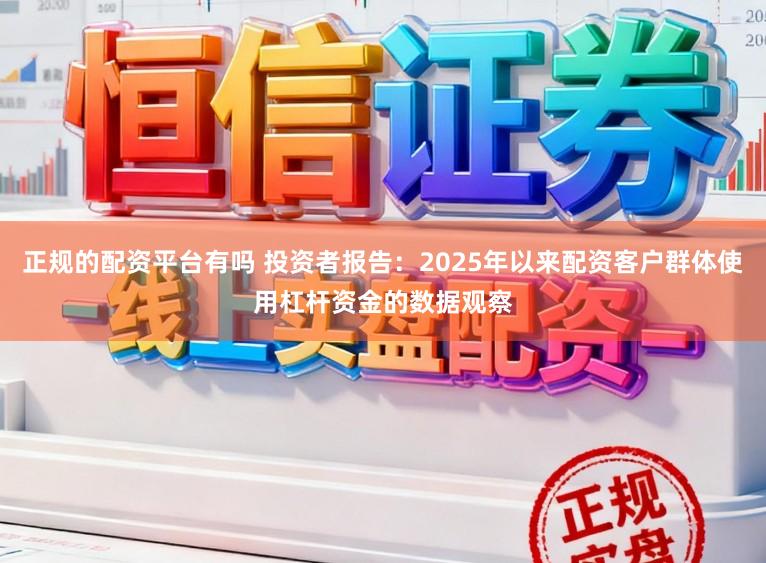 正规的配资平台有吗 投资者报告：2025年以来配资客户群体使用杠杆资金的数据观察